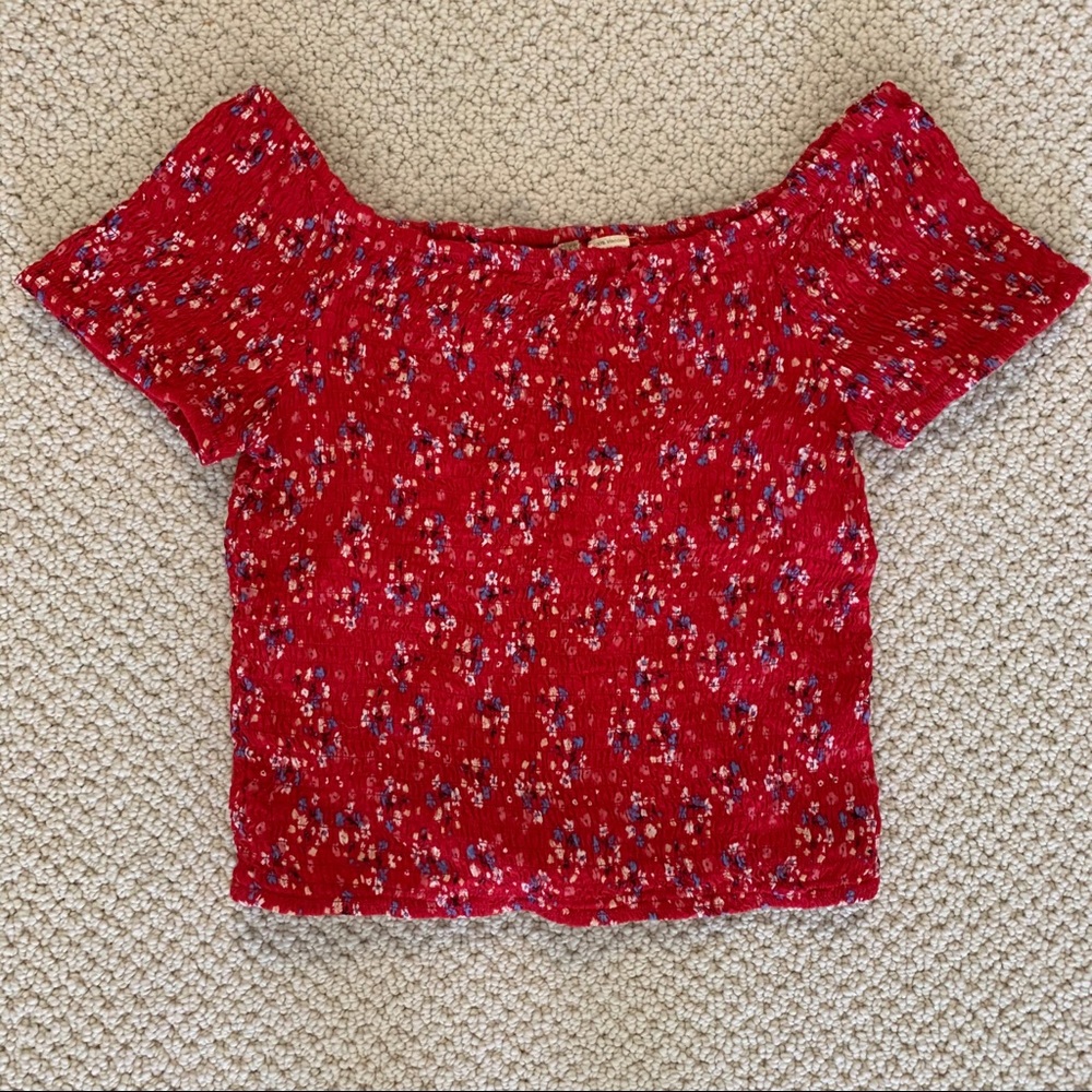 Floral Gathered Crop Top